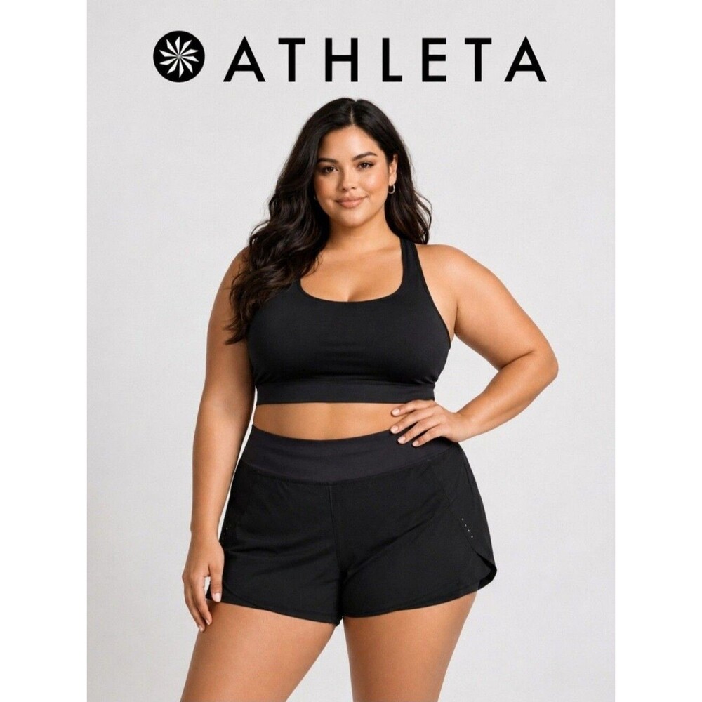 Athleta Run With It Shorts Sz 3X Black Womens NWT 3.5" Short